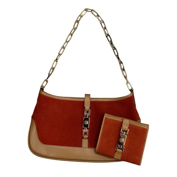 Gucci Jackie Suede Shoulder Bag & Wallet - Picture 1 of 8